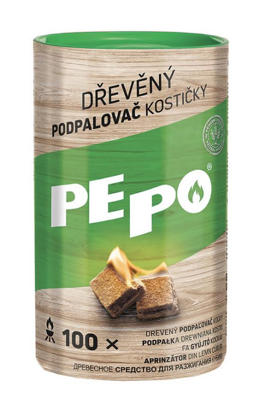 Podpaľovač PE-PO® drevný pevný, 100 ks, rozpaľovač na gril, kachle, krby, pece
